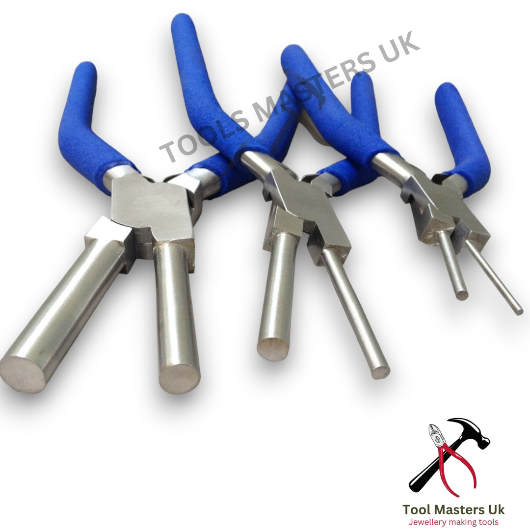 Round bail making pliers set for jewellery wire looping