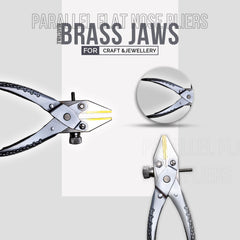 Brass-Lined Jaw Parallel Action Flat Nose Pliers w/ Adjustable screw Jewellery