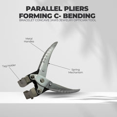 Parallel Ring/Bracelet Bending Forming Pliers with Curved Concave & Convex jaws