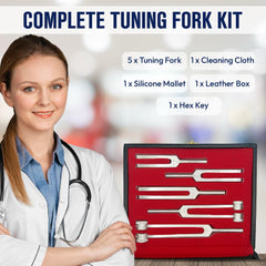 5-Piece Medical Tuning Fork Set - ENT Diagnostic Tools Made from Quality Aluminium