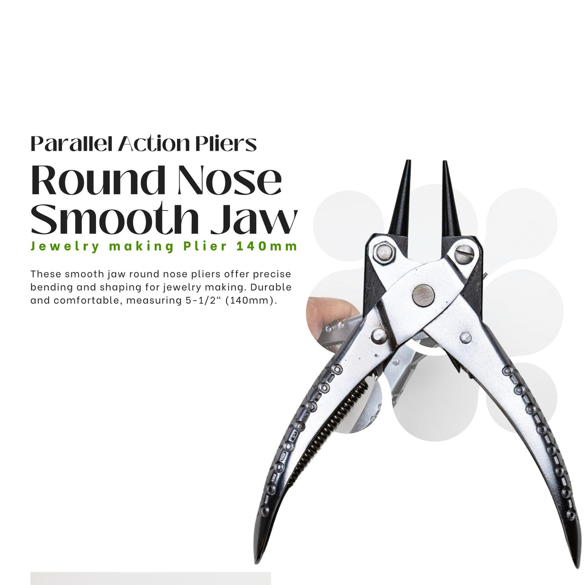 Parallel Action Pliers Round Nose Smooth Jaw 5-1/2" Jewelry making Plier 140mm