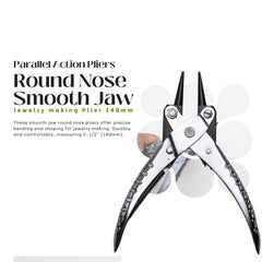 Parallel Action Pliers Round Nose Smooth Jaw 5-1/2" Jewelry making Plier 140mm