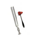 512 Hz Gardiner Brown medical tuning fork and reflex hammer kit with leather case – image 1