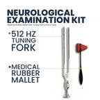 512 Hz Gardiner Brown medical tuning fork and reflex hammer kit with leather case – image 2