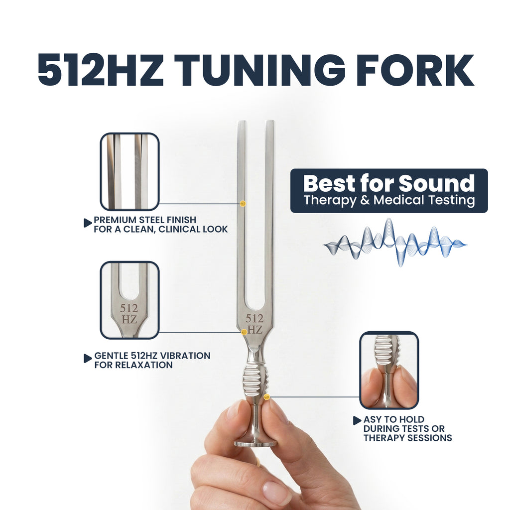 512 Hz Gardiner Brown medical tuning fork and reflex hammer kit with leather case – image 3