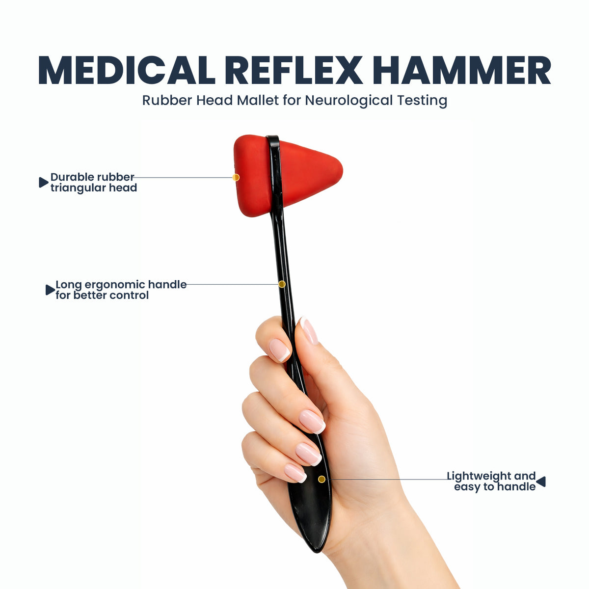 512 Hz Gardiner Brown medical tuning fork and reflex hammer kit with leather case – image 4