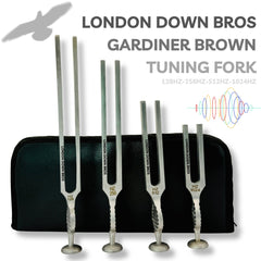 London Down Bros Medical Gardiner Brown set of 4 SS (128–1024Hz)