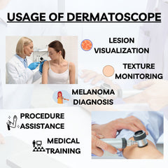 Veterinary Dermatoscope Skin Dermatology Set Skin Diagnostic Examination W/ Bulb