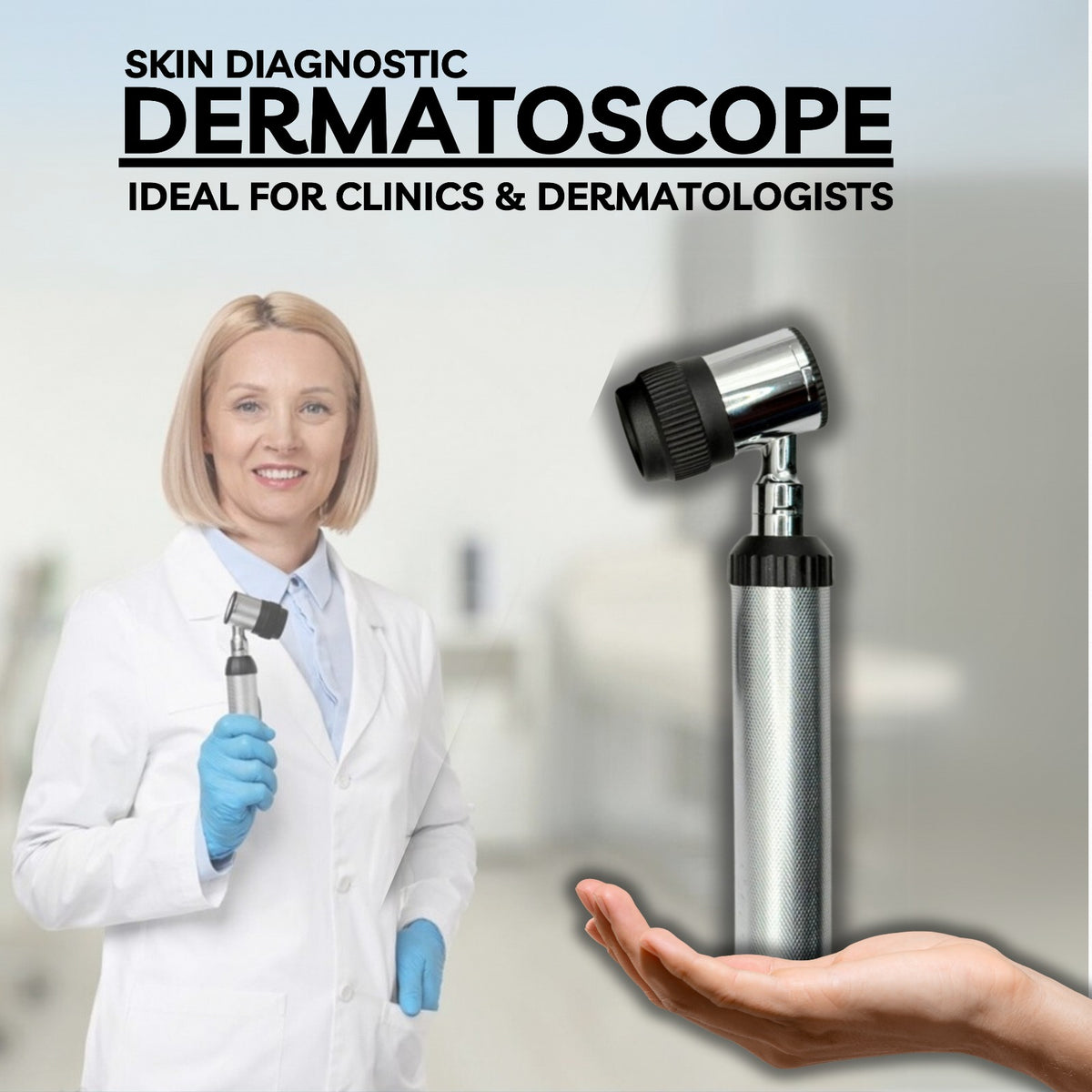 Veterinary Dermatoscope Skin Dermatology Set Skin Diagnostic Examination W/ Bulb