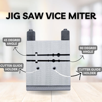 45° and 60° Tube Miter Vise Jig with Filing Block - Chenier Joint Saw Cutting Set
