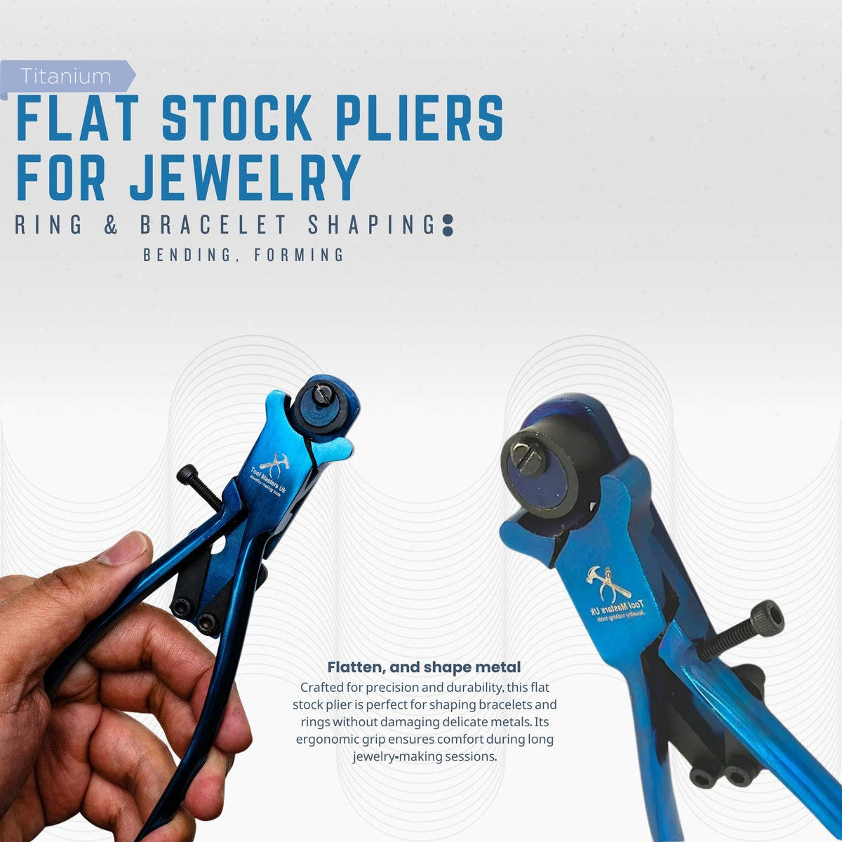 Titanium Flat stock jewellery pliers Ring, bracelet shaping & bending formin
