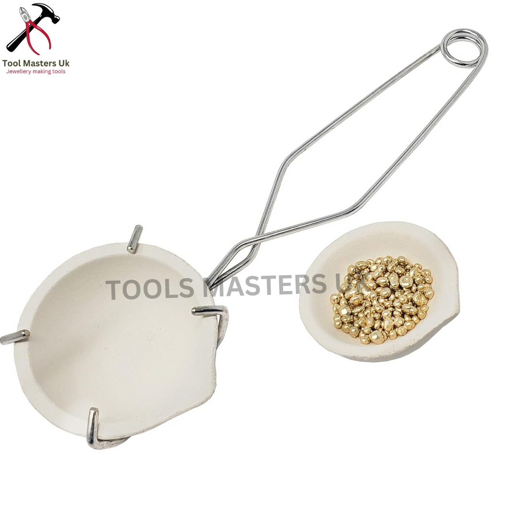 2A Mini Melting Ceramic Crucibles with Handle Tongs for Gold & Silver ...