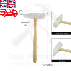 Nylon Wedge Hammer for Jewelry Making - Non-Marring Metal Forming Tool with Domed Face