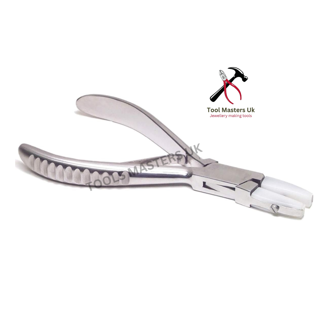 Professional Flat Nose Pliers with Nylon Jaws for Jewellery Makers and Opticians