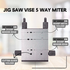 Small-scale miter tool jig saw vise 5 ways
