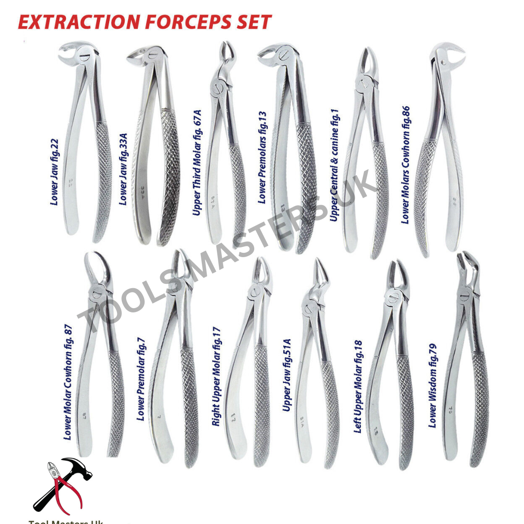 Dental Surgical Forceps Set for Upper and Lower Anterior Tooth Root Extractions