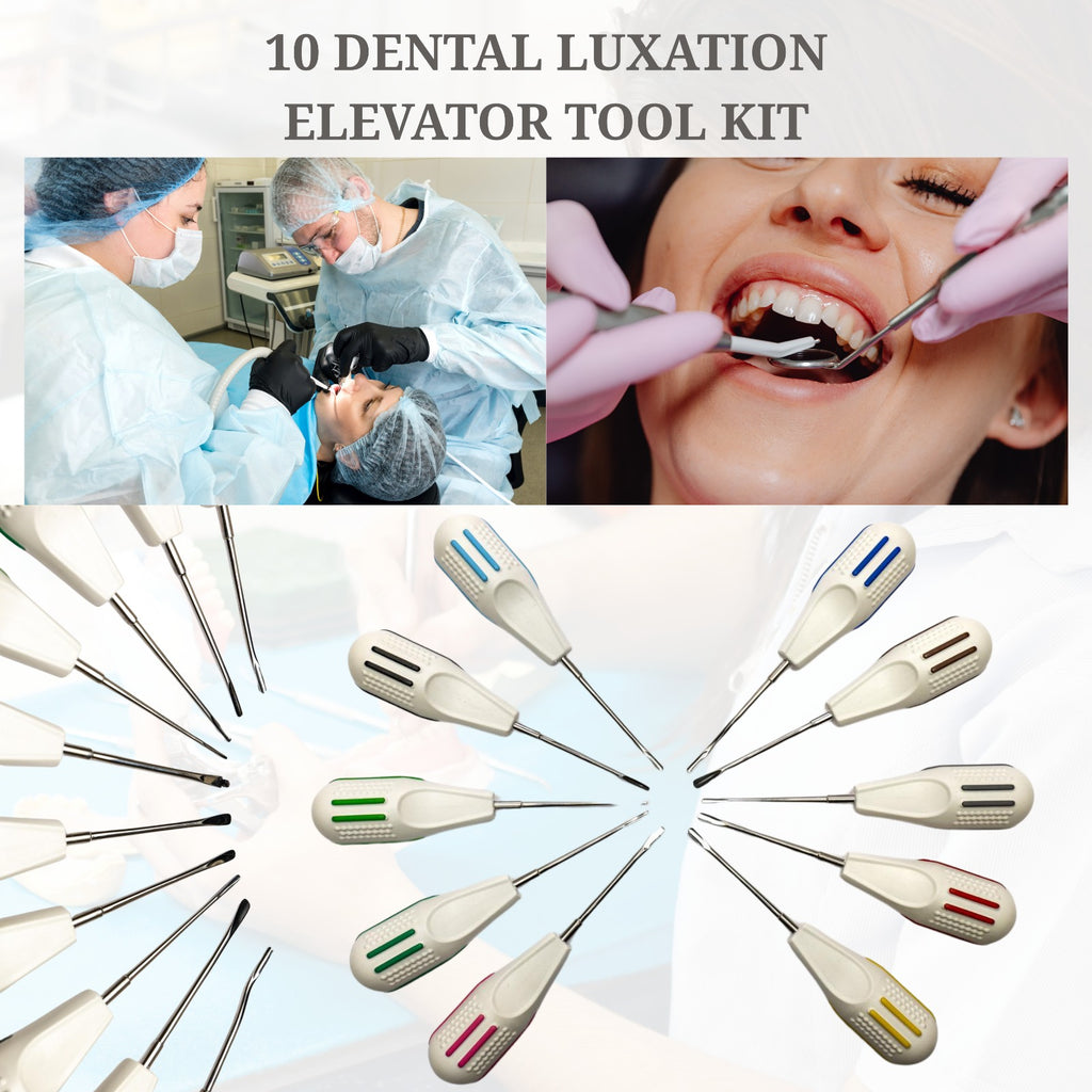 Tooth Extraction Kit Dental 10 Luxating Elevators Surgical Periotome S