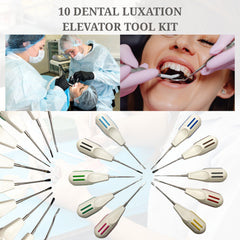 Tooth Extraction Kit Dental 10 Luxating Elevators Surgical Periotome Set Case