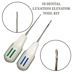Tooth Extraction Kit Dental 10 Luxating Elevators Surgical Periotome Set Case