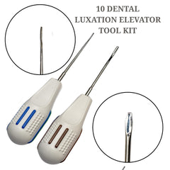 Tooth Extraction Kit Dental 10 Luxating Elevators Surgical Periotome Set Case