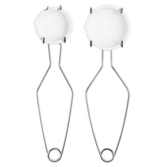 Whip Tong Handle + Ceramic Crucible Dish for Melting Gold, Silver, Copper 2 & 3"