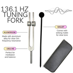 Tuning Fork 136.1Hz Weighted–Heart Chakra,Healing,Immune Support,Meditation tool