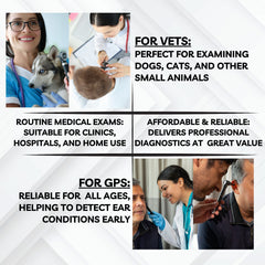 LED Otoscope-Veterinary & Medical ENT Diagnostic Tool for Ear Exam-Clinics & GPs