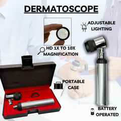 Veterinary Dermatoscope Skin Dermatology Set Skin Diagnostic Examination W/ Bulb