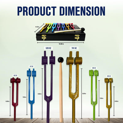 Chakra Tuning Fork Set, 7 Colour Weighted Tuning Forks – view 3