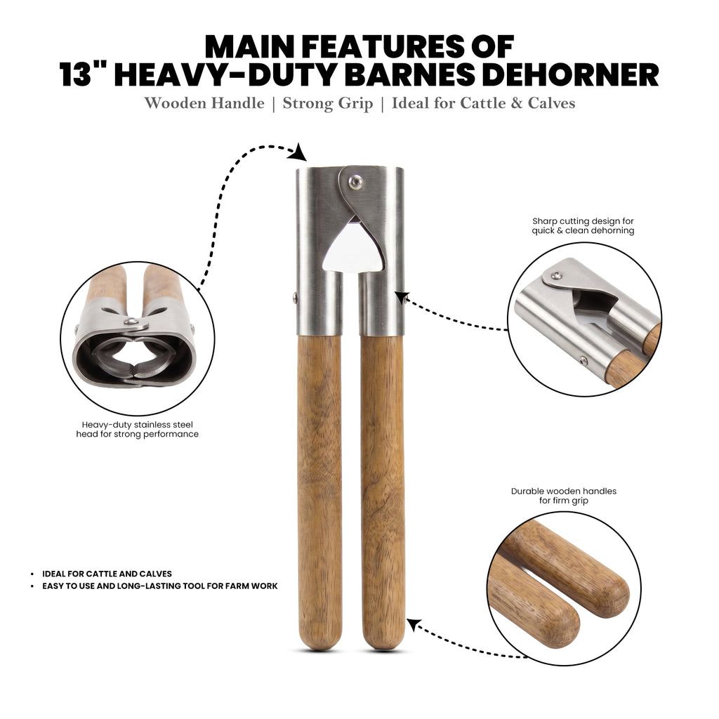 13 inch Barnes dehorner, wooden handles – view 3