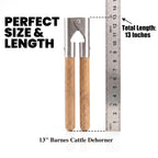 13 inch Barnes dehorner, wooden handles – view 4