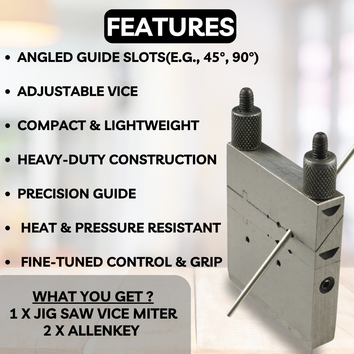 45° and 60° Tube Miter Vise Jig with Filing Block - Chenier Joint Saw Cutting Set – view 4
