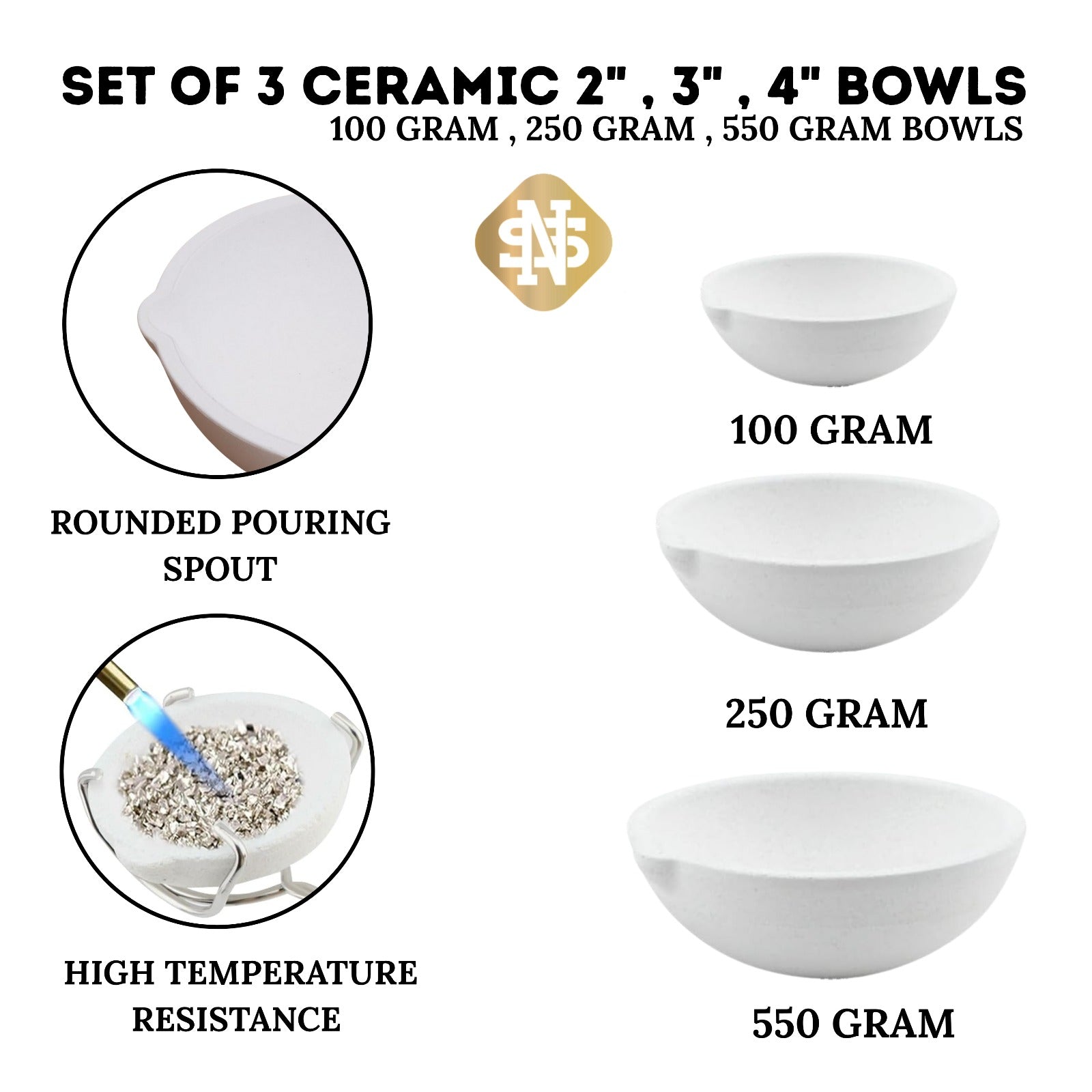 durable ceramic crucibles for metal melting