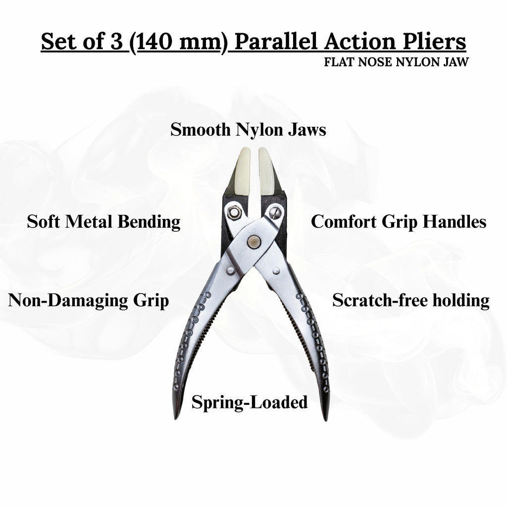 Craft pliers set with flat parallel jaws, perfect for hobbyists and jewelers.


