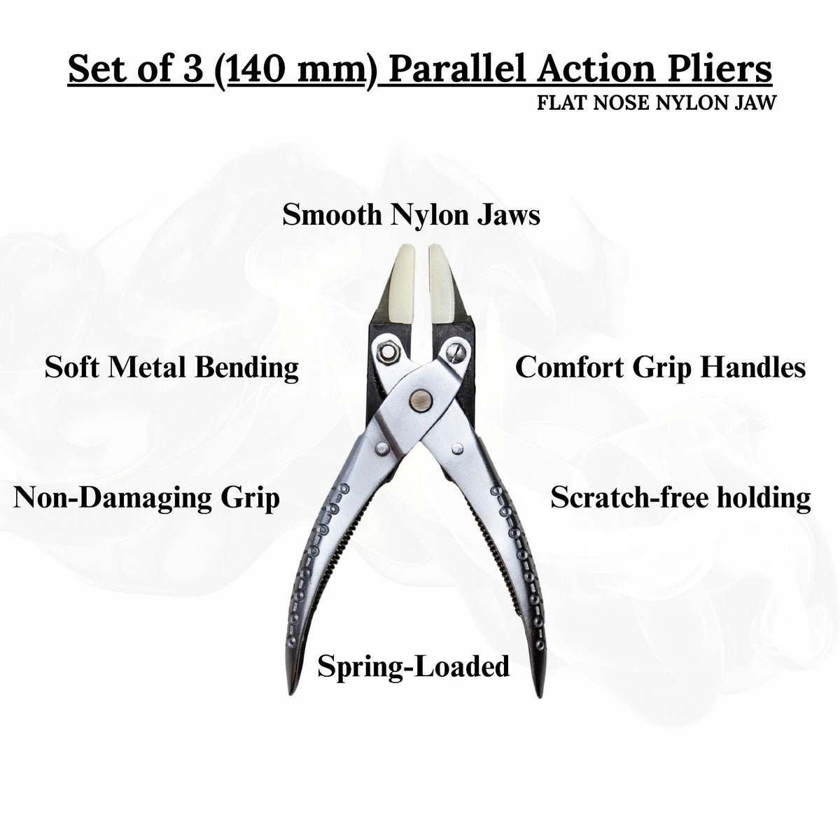 Craft pliers set with flat parallel jaws, perfect for hobbyists and jewelers.

