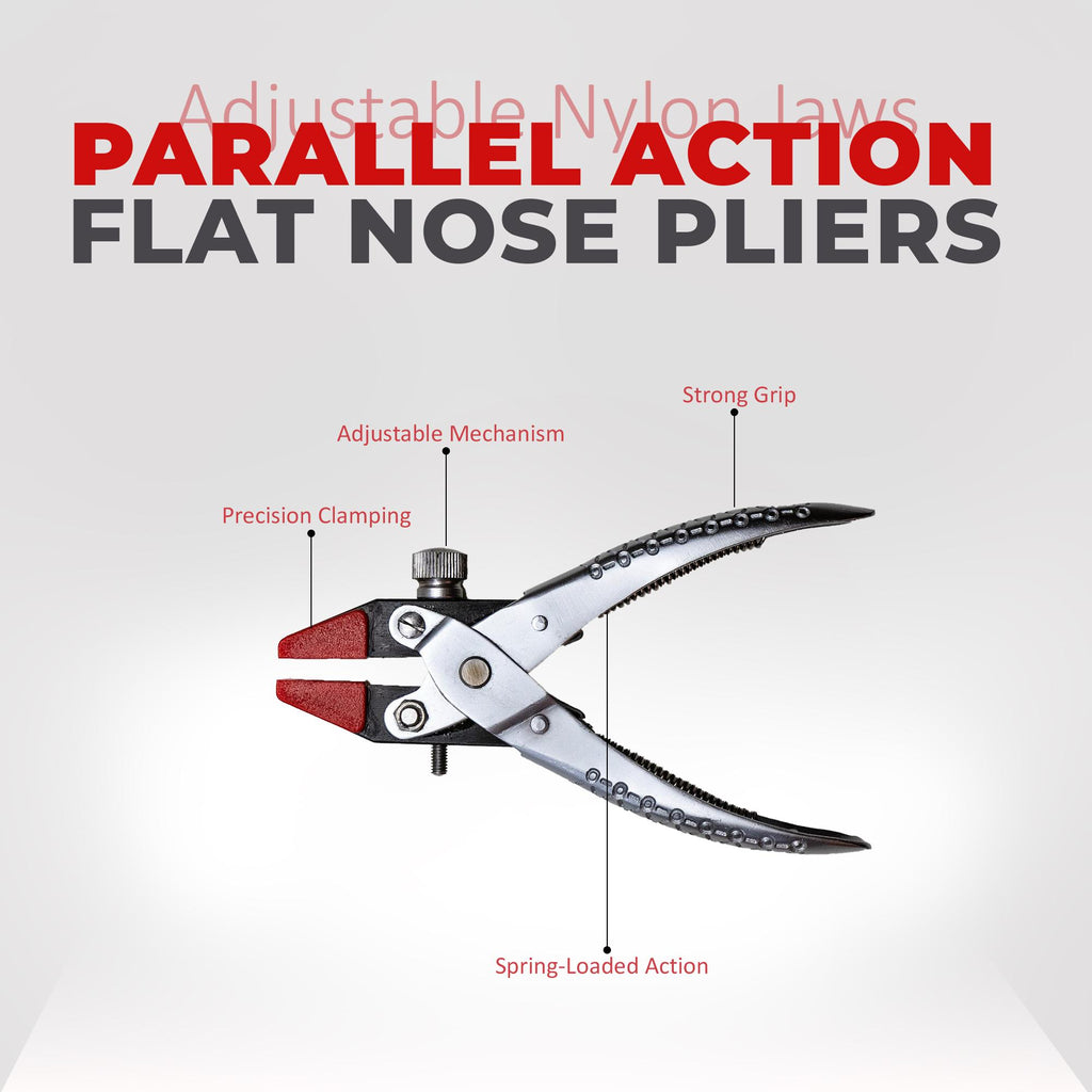Craft tool: 14cm flat nose pliers with nylon jaws for detailed jewelry making.

