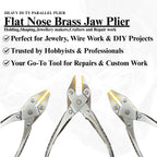 Craft tool flat nose pliers with parallel action and brass jaws, 140mm.

