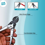 Parallel action side cutter pliers with compound joint and bevel jaws