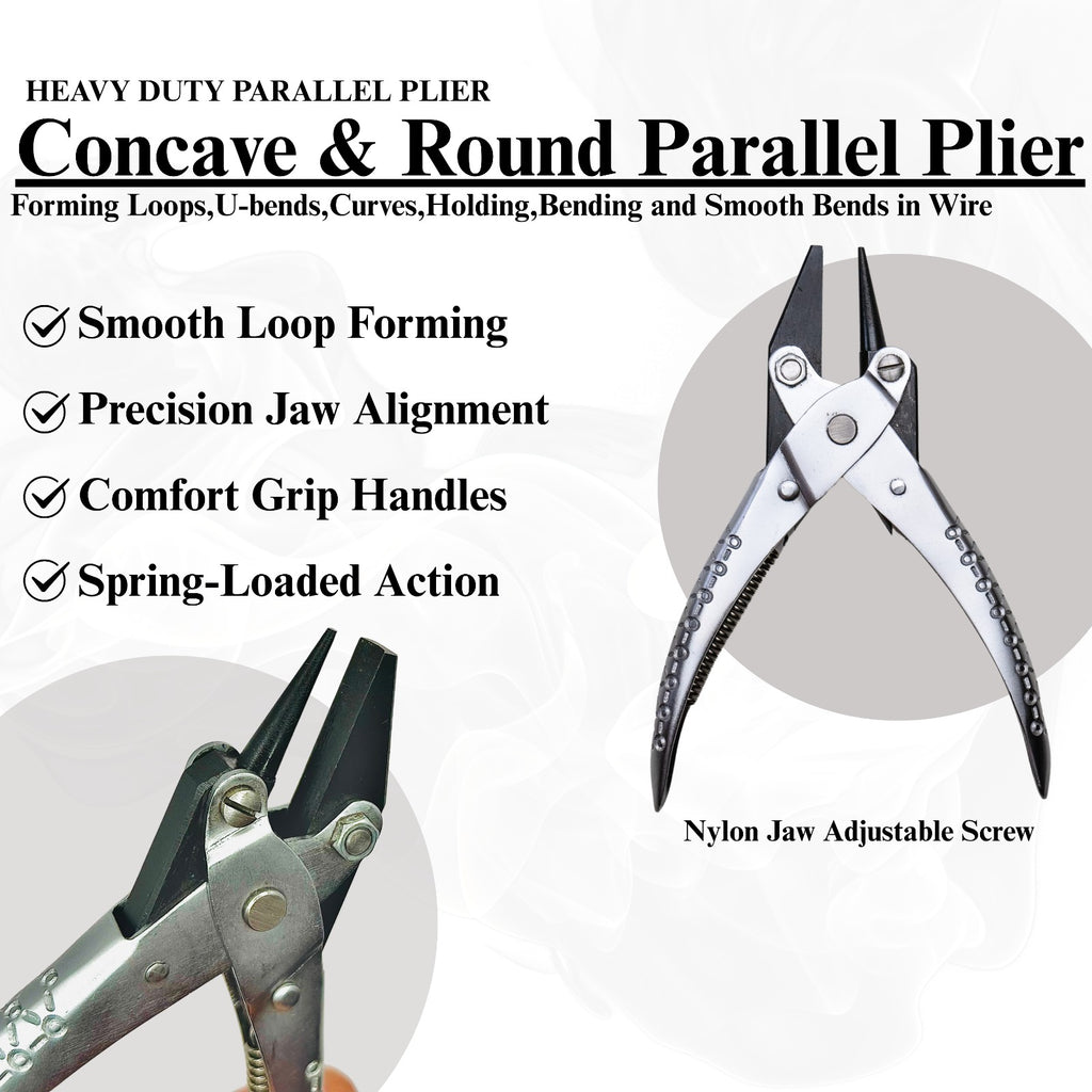Jewelry making setup featuring round nose pliers

