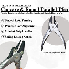 Jewelry making setup featuring round nose pliers

