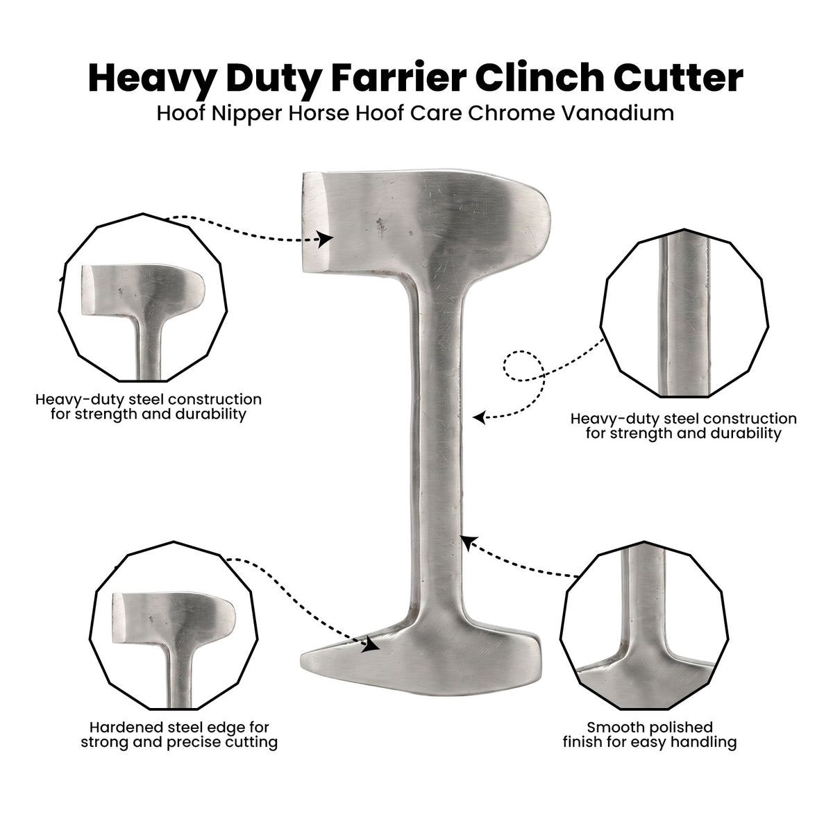 Farrier clinch cutter and hoof buffer – view 3