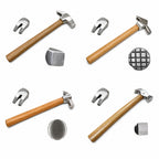 Set of four 12 inch farrier hammers with wooden handles