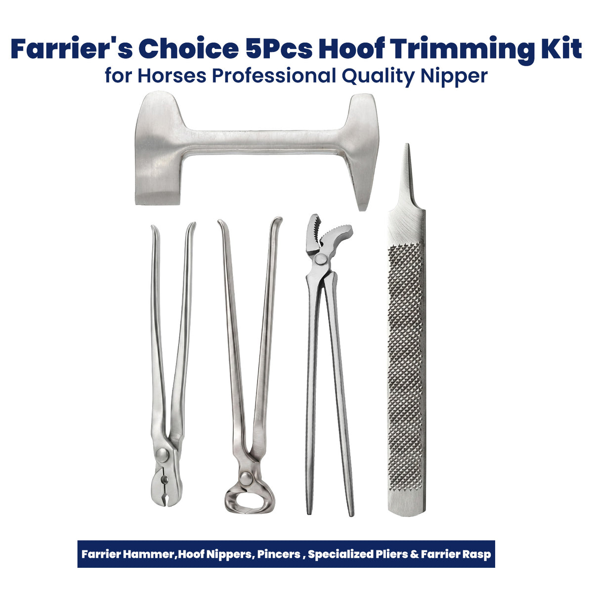 5 piece farrier hoof trimming kit – view 2