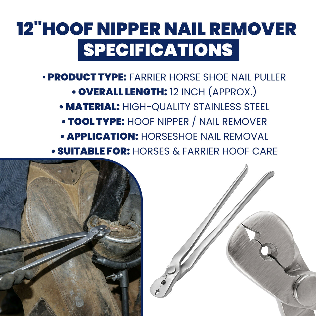 12 inch farrier horseshoe nail puller – view 4