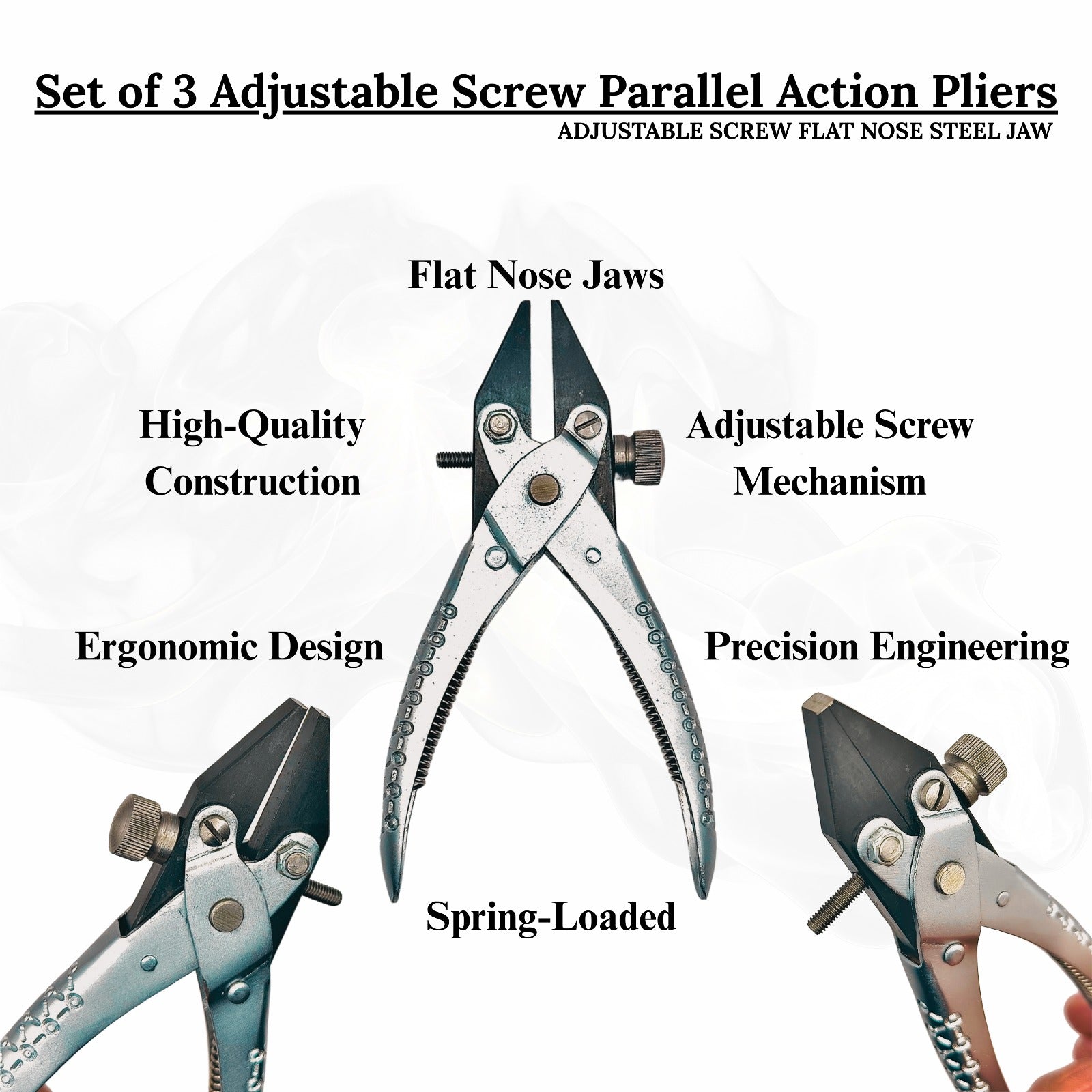 Flat nose parallel pliers with smooth brass and nylon jaws for delicate work.

