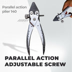 Parallel action jewelry pliers featuring smooth jaws for precision work.