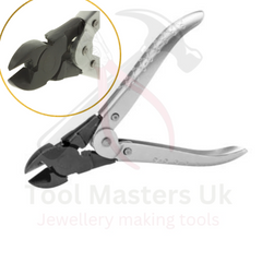 Heavy duty diagonal cutting pliers with parallel action for jewelry use.

