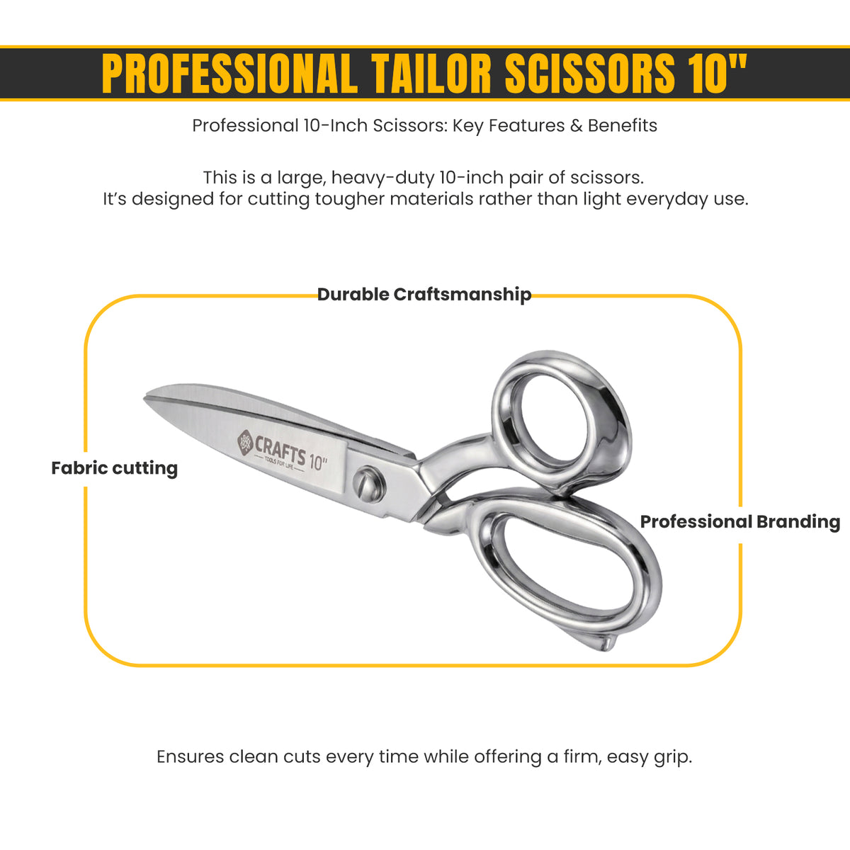 Leather and denim cutting scissors 10 inch