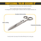Leather and denim cutting scissors 8 inch