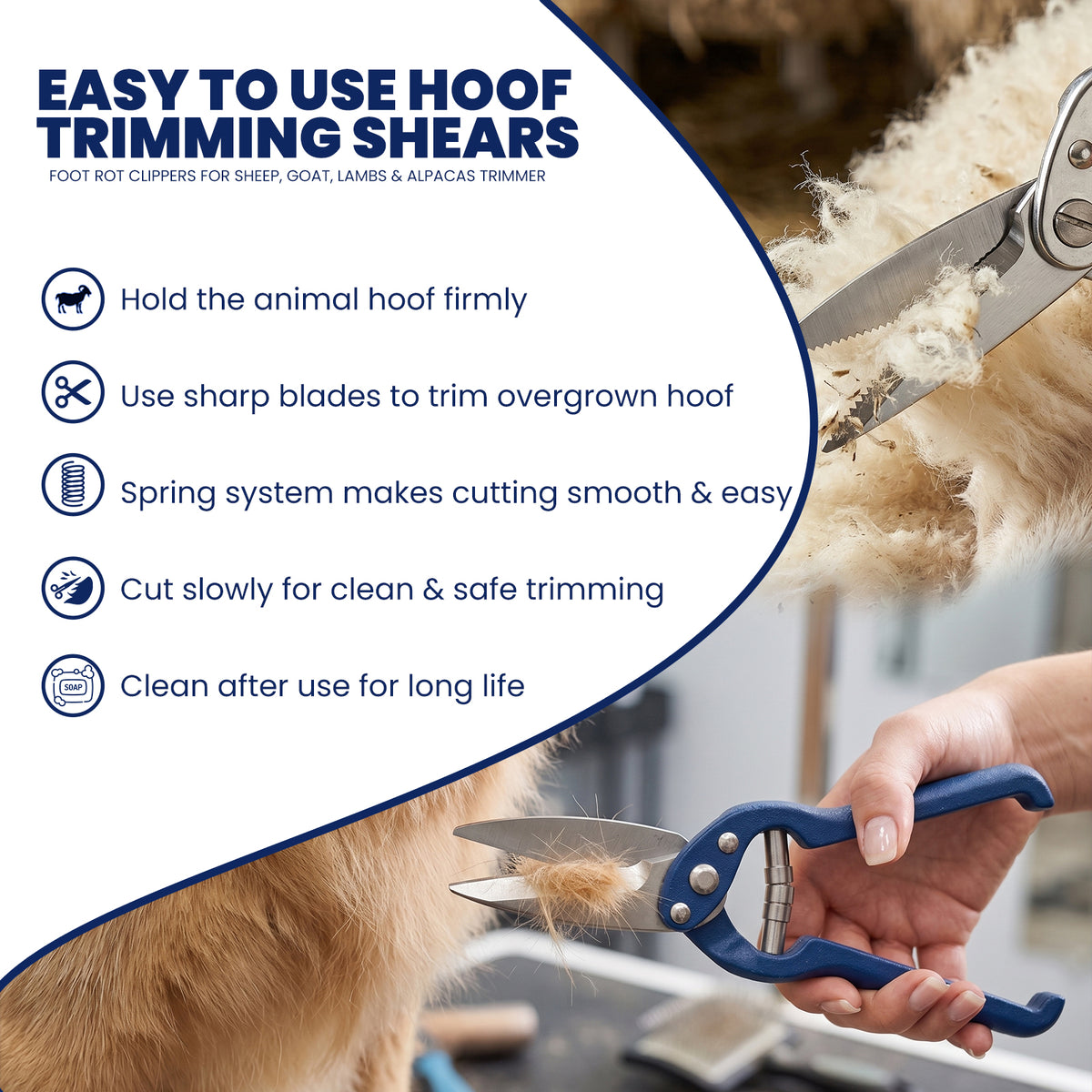 2 piece hoof trimming shears set – view 5
